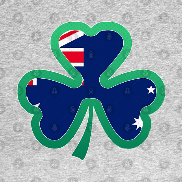 Australian Flag for st patricks day, Irish Shamrock by Myteeshirts